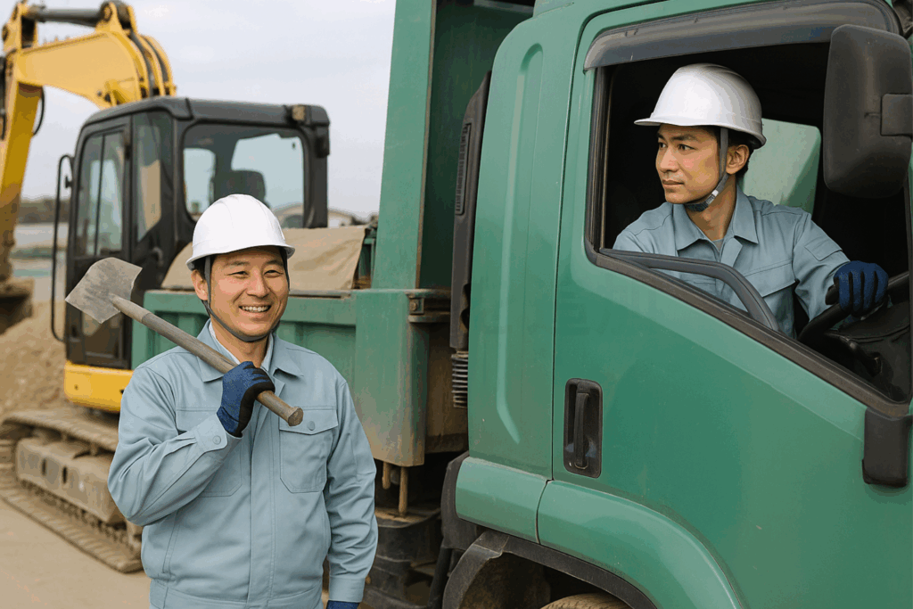 転勤なし】土木作業員・ダンプ運転手｜常陸太田市中心の現場作業・車 